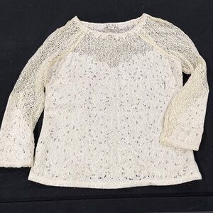 Reiss Open-Weave Long Sleeve Top